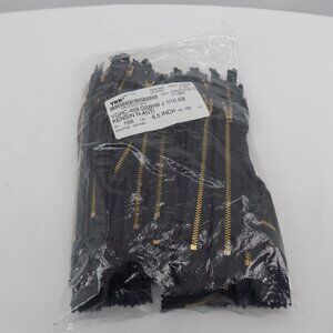 Lot of 100 Metal Zippers Brass 6.5 inch Sewing Closed End Semi Auto Lock NEW